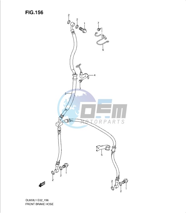 FRONT BRAKE HOSE (DL650UEL1 E19)