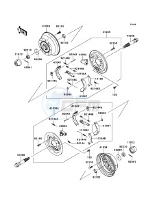 MULE 600 KAF400-B1 EU drawing Front Hub