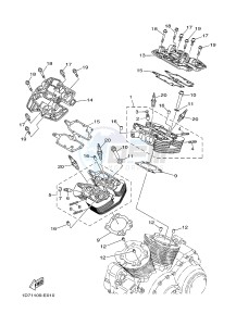 XV1900A MIDNIGHT STAR (1CR5) drawing CYLINDER HEAD