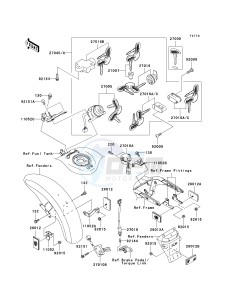 VN 1600 B [VULCAN 1600 MEAN STREAK] (B1-B2) [VULCAN 1600 MEAN STREAK] drawing IGNITION SWITCH_LOCKS_REFLECTORS