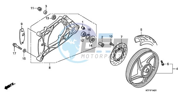 REAR WHEEL/SWINGARM (SH1259/1509)