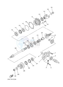 YFM450FWAD YFM45GPXG GRIZZLY 450 EPS (2LCB) drawing MIDDLE DRIVE GEAR