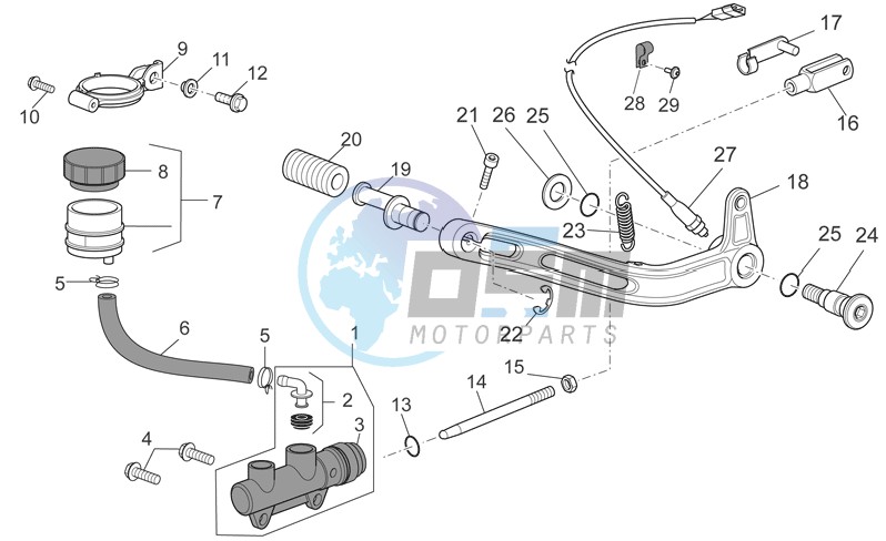 Rear master cylinder