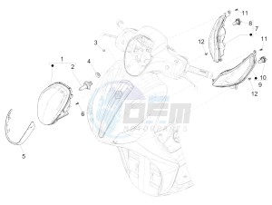 Medley 150 4T ie ABS (APAC) drawing Front headlamps - Turn signal lamps