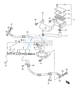 VL1500 (E2) drawing REAR MASTER CYLINDER (MODEL W X Y K1)