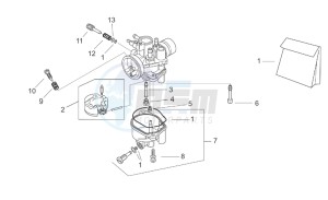 Scarabeo 50 2t (eng. Minarelli) drawing Carburettor II