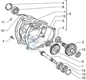 Hexagon 125 GT drawing Rear wheel shaft