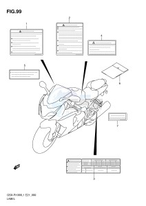 GSX-R1000 (E21) drawing LABEL (GSX-R1000L1 E14)