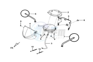 MIO 50 drawing DASHBOARD / MIRRORS / SPEEDOMETER COVER