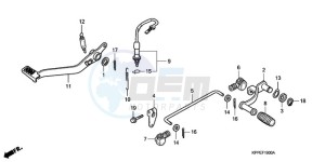 CBR125RW9 U / WH drawing PEDAL