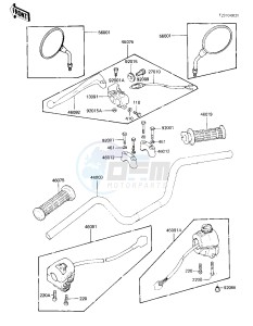 KZ 750 E (E2-E3) drawing HANDLEBAR -- KZ750-E2- - -- 81 -82 KZ750-E2_E3- -