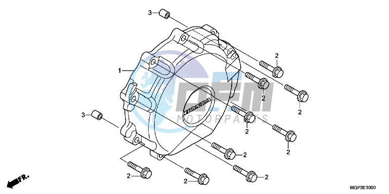 A.C. GENERATOR COVER (CBR1000RRC/D/E EXCEPT MA/S)