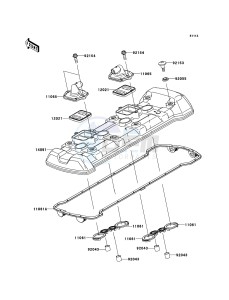 Z1000SX ABS ZX1000HCF FR GB XX (EU ME A(FRICA) drawing Cylinder Head Cover