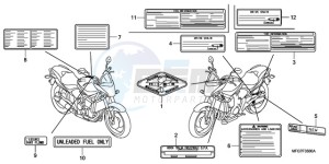 CB600FA39 UK - (E / ABS MKH ST) drawing CAUTION LABEL