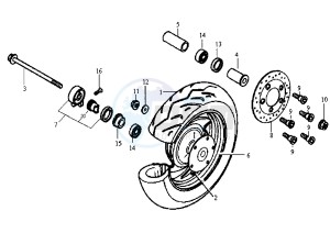 JET - 50 cc drawing FRONT WHEEL