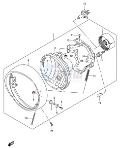 VL800 (E2) VOLUSIA drawing HEADLAMP ASSY (MODEL K5 E2,E19)