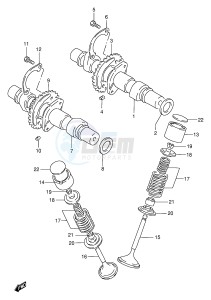 GS500 (E2) drawing CAM SHAFT - VALVE