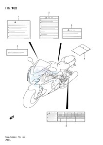 GSX-R1000 (E21) drawing LABEL (GSX-R1000L1 E51)