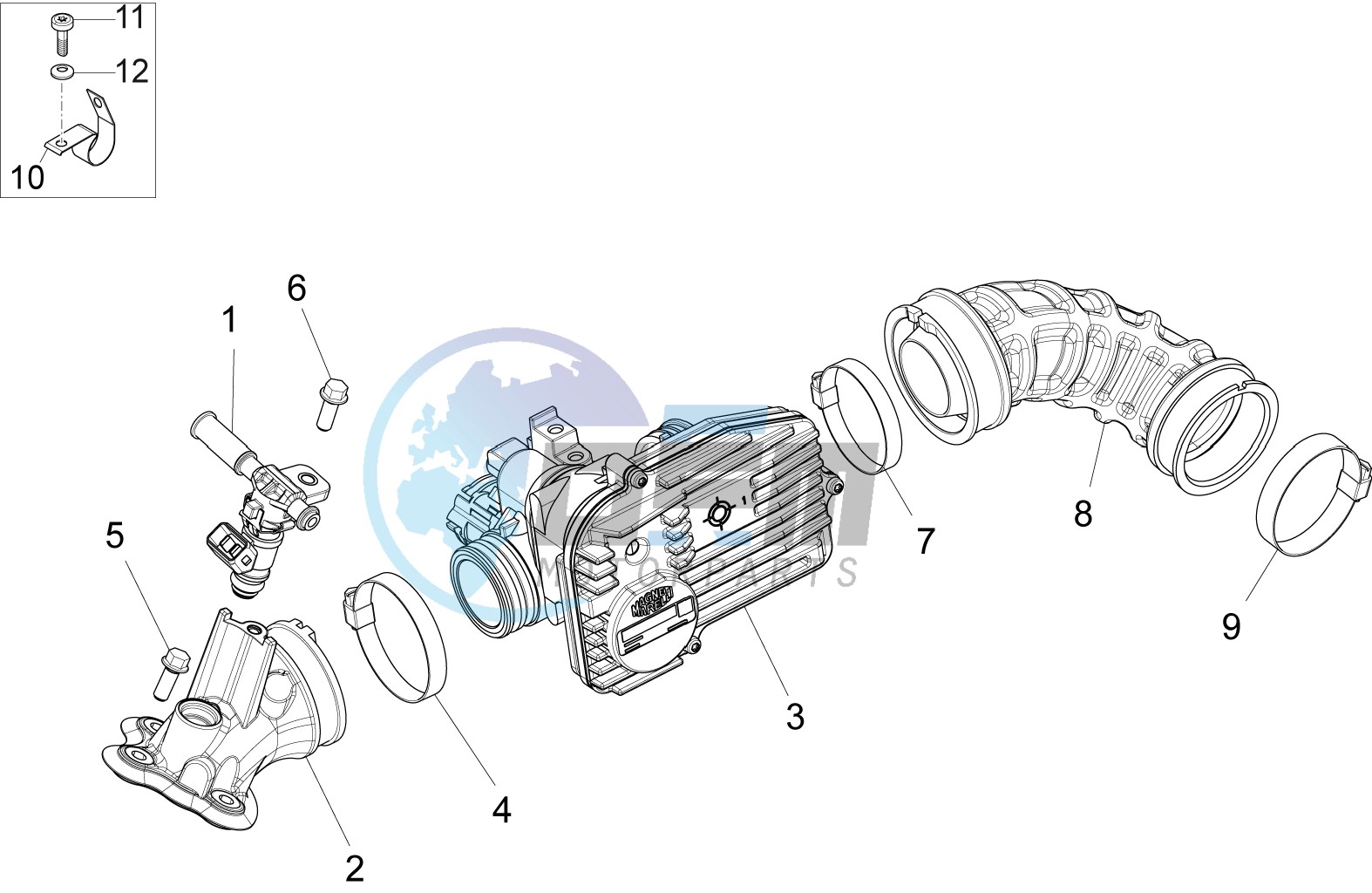 Throttle body - Injector - Union pipe