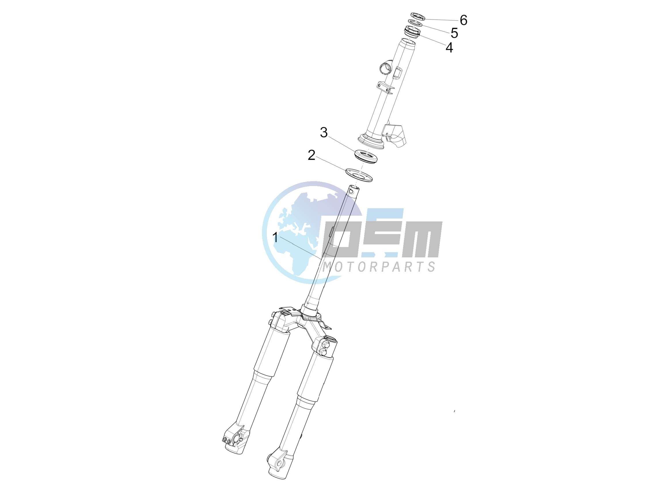 Fork/steering tube - Steering bearing unit