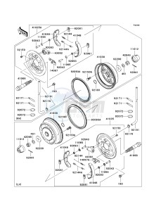 KAF 620 P [MULE 4000] (P9F-PAF) P9F drawing FRONT HUBS_BRAKES