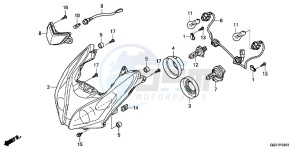 NSC50T2F NSC50T2 UK - (E) drawing HEADLIGHT (NSC502WH/ T2)