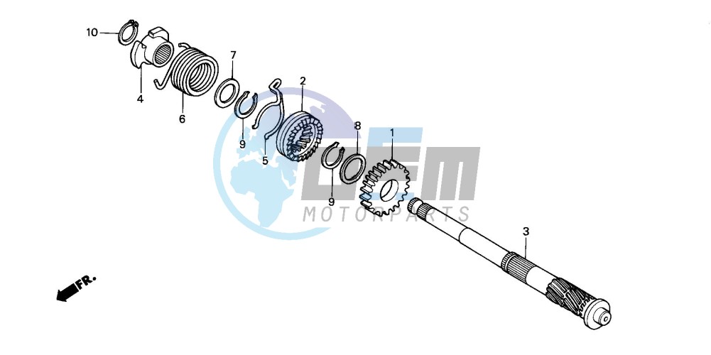 KICK STARTER SPINDLE