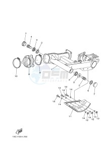 YFM300 RAPTOR 300 (1SC5) drawing REAR ARM