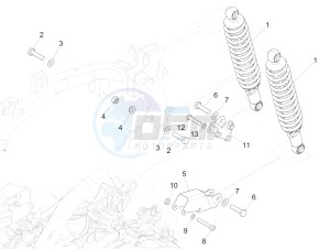 Medley 125 4T ie ABS E4 (EMEA) drawing Rear suspension - Shock absorber/s