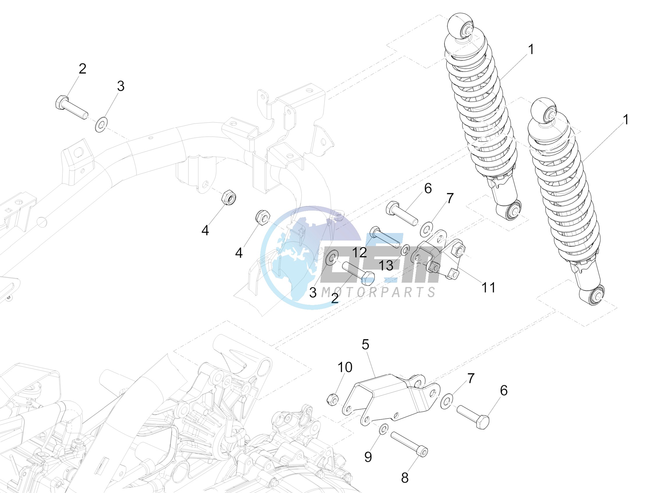 Rear suspension - Shock absorber/s