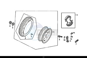 ORBIT III 50 (45 KM/H) (XE05W1-EU) (L8-M0) drawing REAR WHEEL