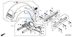 VT750CA9 Australia - (U / ST) drawing REAR FENDER/GRAB RAIL