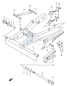 GSX750F (E2) drawing REAR SWINGING ARM