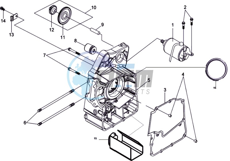 CRANKCASE RIGHT / START MOTOR