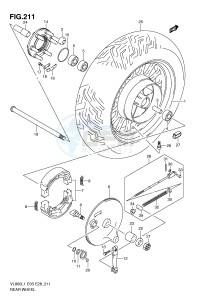 VL800 (E3-E28) VOLUSIA drawing REAR WHEEL (VL800CL1 E28)