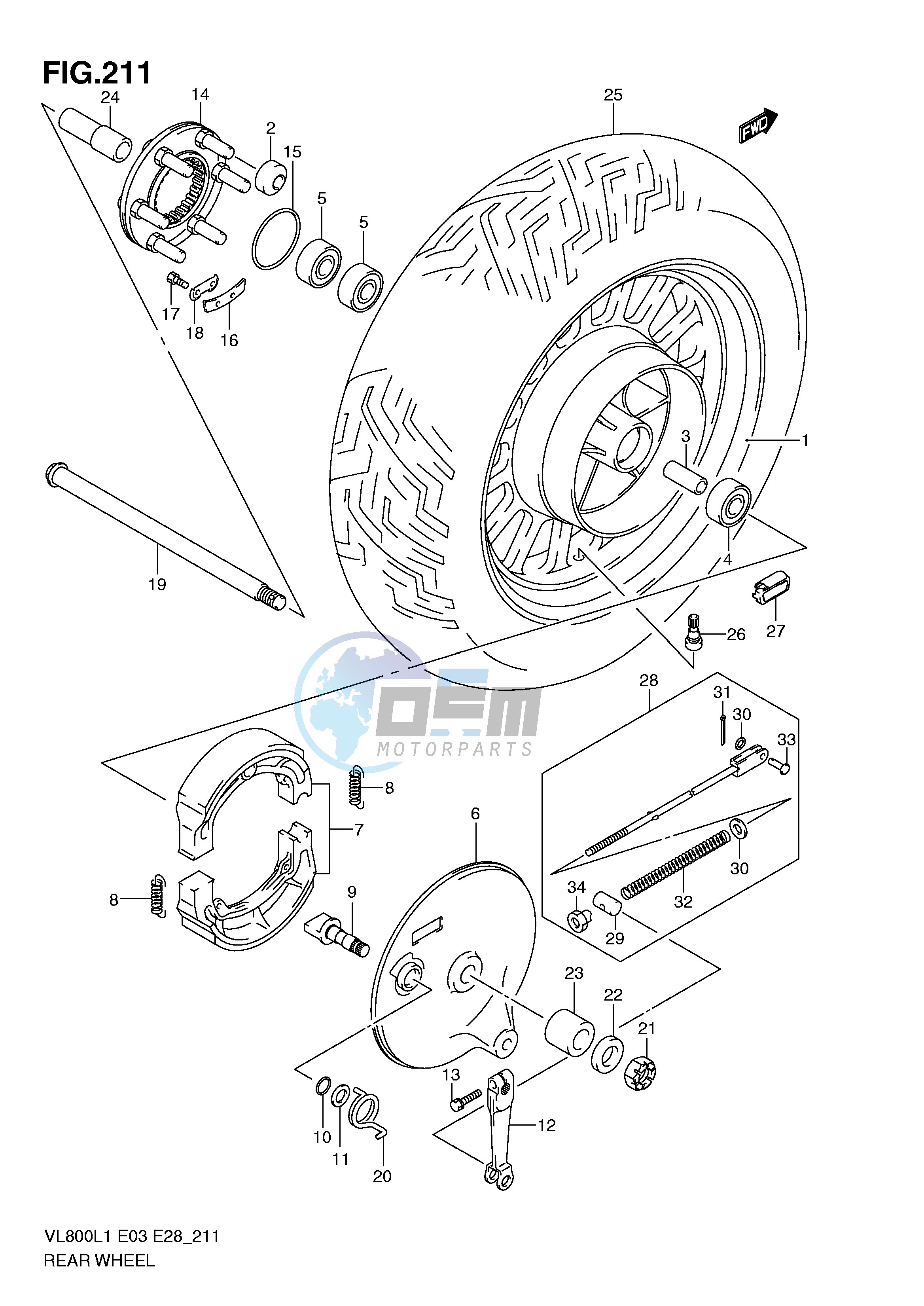 REAR WHEEL (VL800CL1 E28)