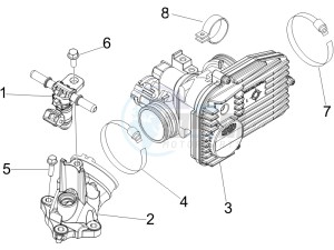 GTV 250 ie drawing Throttle body - Injector - Union pipe