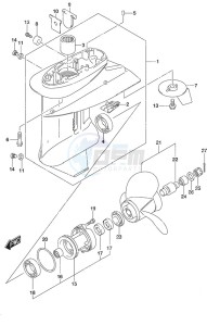 DF 25A drawing Gear Case Remote Control Tiller Handle w/Power Tilt