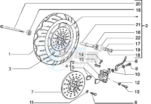 Zip electric 0 drawing Front wheel - Caliper