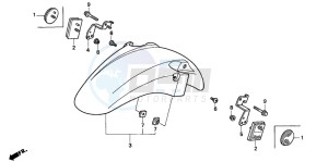 CBR600F3 drawing FRONT FENDER (CBR600FS/3S/T/3T/SET)