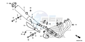 CB1100AE CB1100 ABS UK - (E) drawing EXHAUST MUFFLER (CB1100/A)