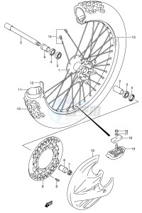 RM125 (E2) drawing FRONT WHEEL