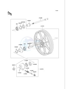 VN 750 A [VULCAN 750] (A20-A21) [VULCAN 750] drawing FRONT WHEEL