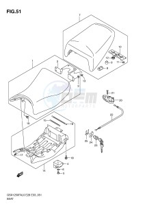 GSX1250FA (E28-E33) drawing SEAT