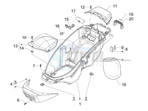 Beverly 250 e3 drawing Helmet box - Undersaddle