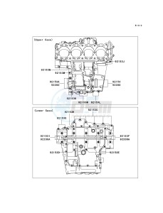 KRF 750 F [TERYX 750 4X4 NRA OUTDOORS] (F8F) C9F drawing CRANKCASE BOLT PATTERN