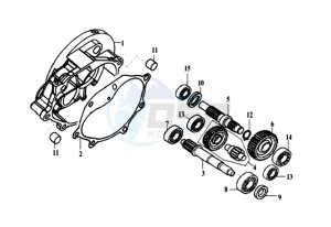 EURO MX 125 DUAL DISK 50 drawing CRANKCASE - DRIVE SHAFT - CRANKCASE