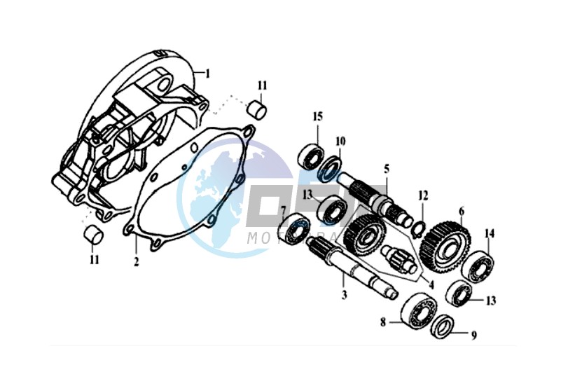 CRANKCASE - DRIVE SHAFT - CRANKCASE