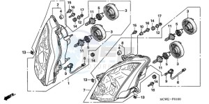 VFR8009 Europe Direct - (ED / MME TWO) drawing HEADLIGHT (E,ED,EK,F)