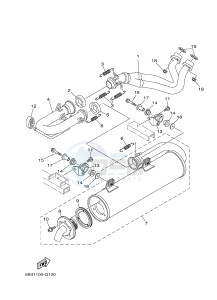 YXR700F YXR7FD RHINO 700 (1RBE 1RBF 1RBG 1RBH) drawing EXHAUST